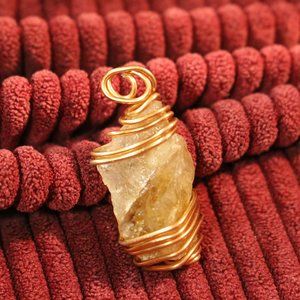 Hand Wrapped Citrine Pendant
